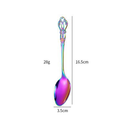 Gold Plated Stainless Steel Spoon Western Dinnerware Set