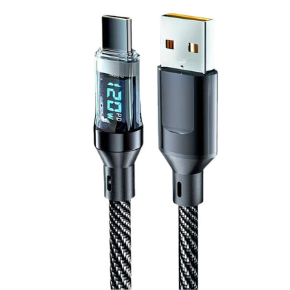 120W Digital Display Fast Charging Data Cable with Smart Power Off