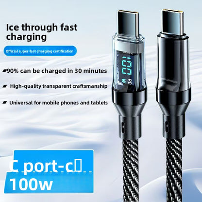 120W Digital Display Fast Charging Data Cable with Smart Power Off