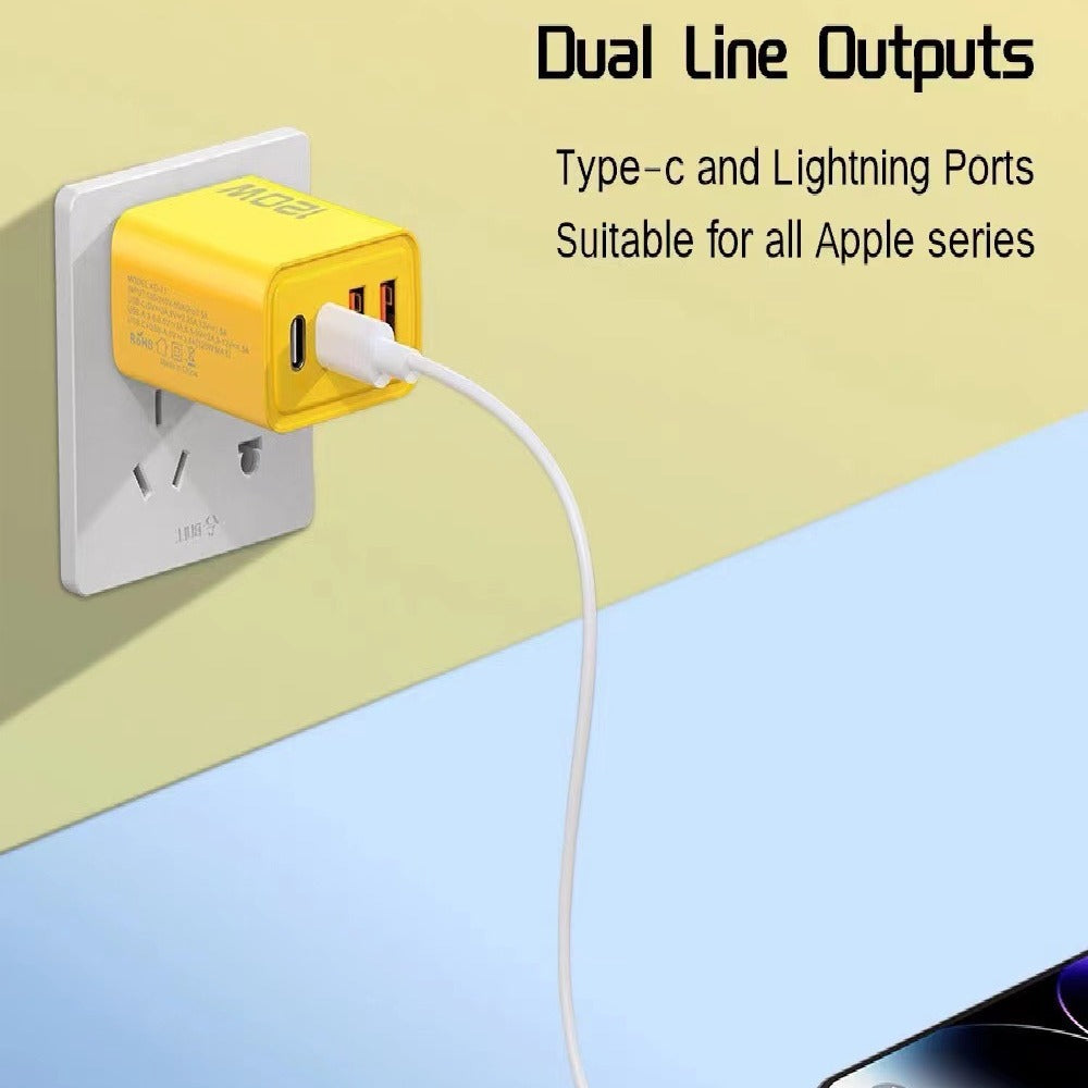 120W Fast Charger with Dual USB and Dual Type-C Ports
