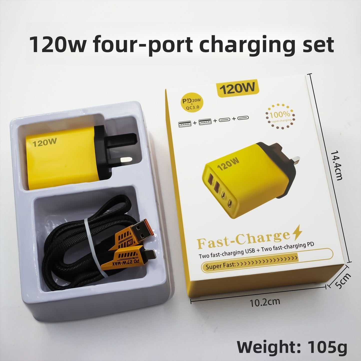 120W Multi-Port USB Type-C Fast Charger