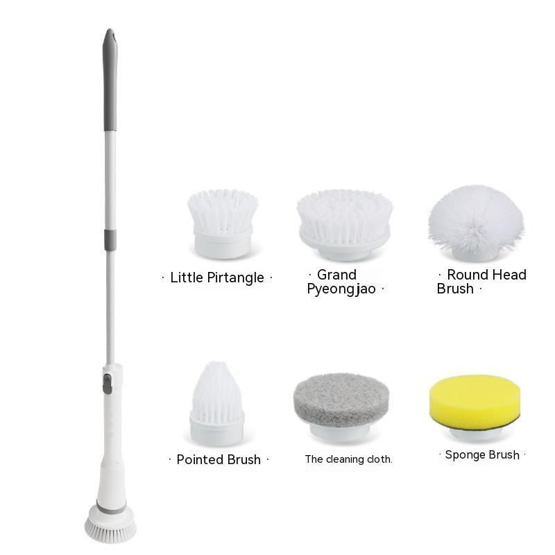 Electric Scrubber Cleaning Brush Telescopic Long Handle Tool