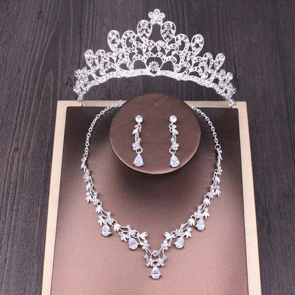 Buy Elegant Bridal Rhinestone Crown Necklace Set for Weddings