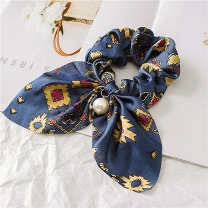 Pearl Pendant Large Hair Band – Knotted Big Bow Hair Rope