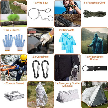 125Pcs Survival Kits Professional Emergency Survival Gear Tactical First Aid Kit Supplies For Outdoor Adventure Camping Hiking Hunting Global swanky 2
