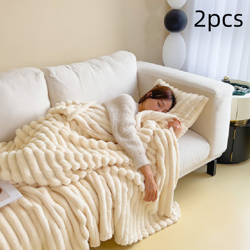 Buy Soft Velvet Fur Blanket Soft Thickening Fur Blanket for Bed
