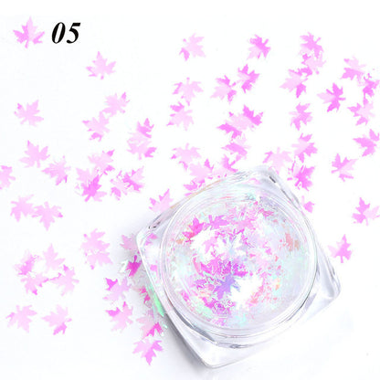 Maple Leaf Gradient Nail Sequins Stylish Nail Decorations