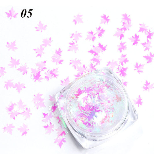 Maple Leaf Gradient Nail Sequins Stylish Nail Decorations