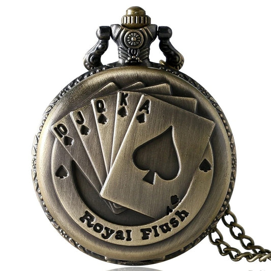 Vintage classic poker card pocket watch