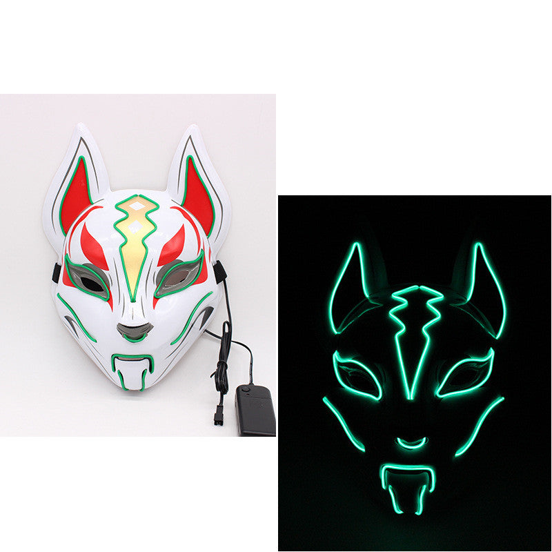 Glowing Cat Face Mask for Women Demon Slayer Cosplay & Party