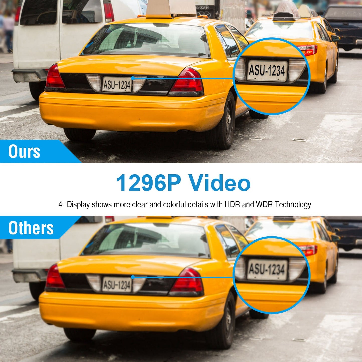1296P Car DVR Dash Camera 4In 3 Lens Vehicle Recorder Kit Global swanky 3
