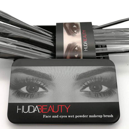 12 Makeup Brush Set with Iron Box for Flawless Makeup Box globalswanky 05