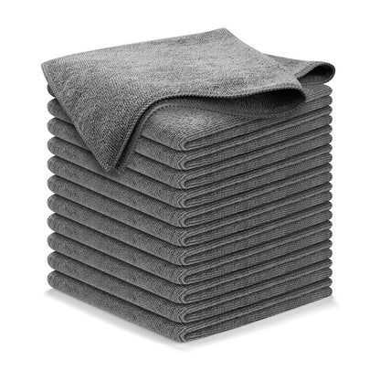 12 Piece Microfiber Gray Towel Set for Car Wiping Uses Daily globalswanky 01