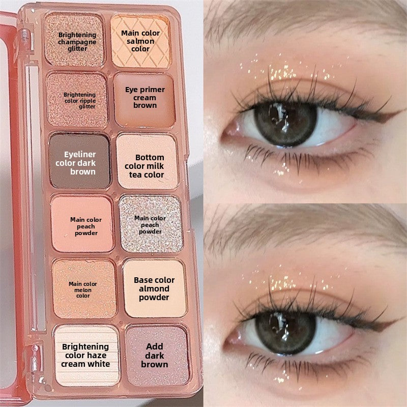 12 colors of eyeshadow cement plate