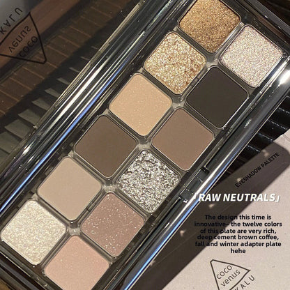 12 colors of eyeshadow cement plate