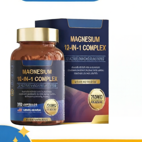 12-in-1 Magnesium Complex Dietary Supplement Capsules