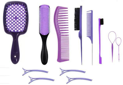 12-Piece Hairdressing Comb Set with Spray Bottle