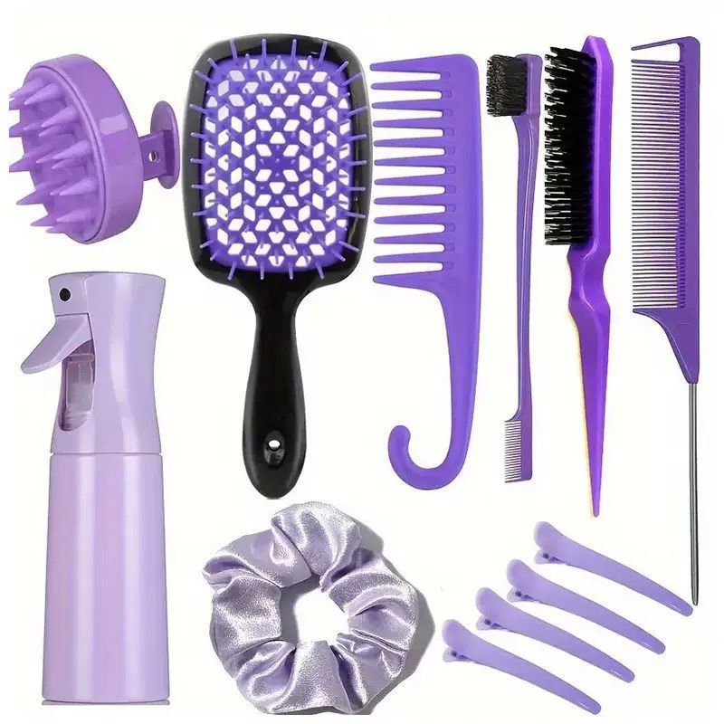 12-Piece Hairdressing Comb Set with Spray Bottle