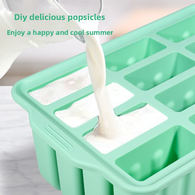 12-Piece Silicone Popsicle Mold with Lid