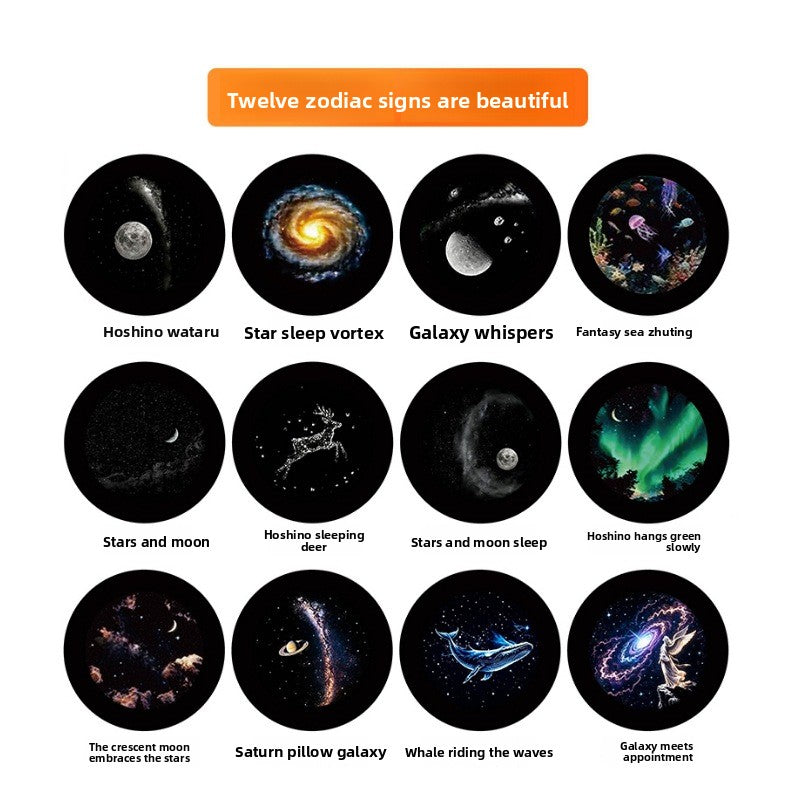 12 Zodiac Star Projection Night Light