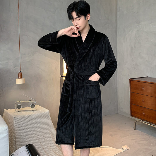 Buy Double-Sided Velvet Extra-Thick Island Bathrobe for Comfort