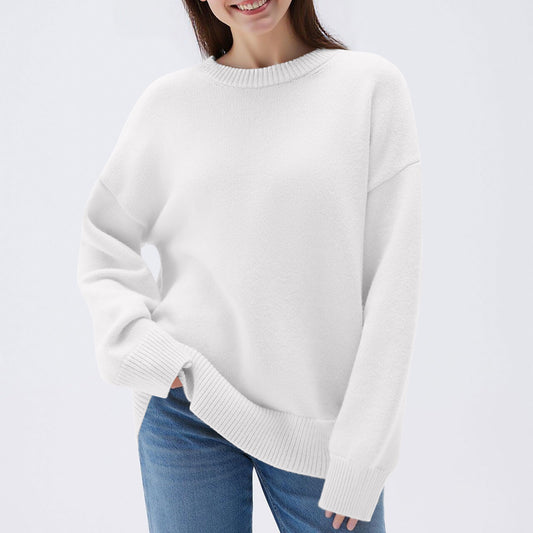 Women’s Round Neck Long-Sleeved Sweatshirt Casual & Loose Fit