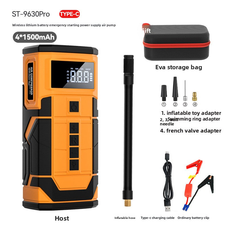 12V Car Emergency Jump Starter with Air Compressor and Power Bank