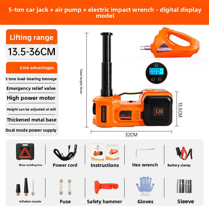 12V Electric Hydraulic Car Jack with Air Pump