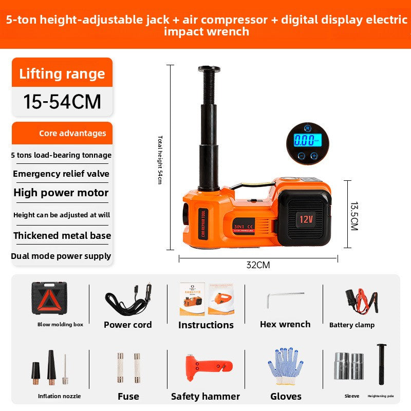 12V Electric Hydraulic Car Jack with Air Pump