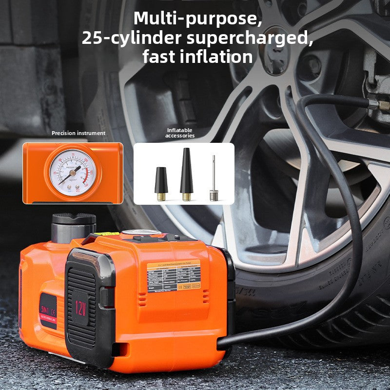 12V Electric Hydraulic Jack with Wrench and Air Pump for Cars