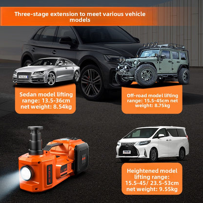 12V Electric Hydraulic Jack with Wrench and Air Pump for Cars