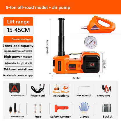 12V Electric Hydraulic Jack with Wrench and Air Pump for Cars