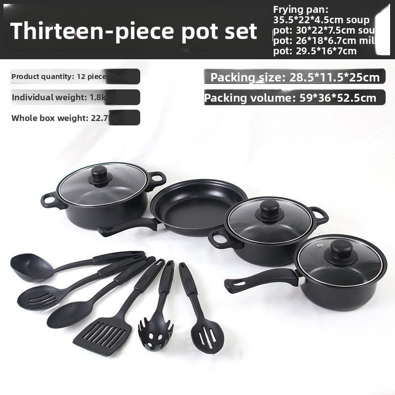 13-Piece Nonstick Kitchen Pot Set Durable Cookware Daily Set globalswanky 03