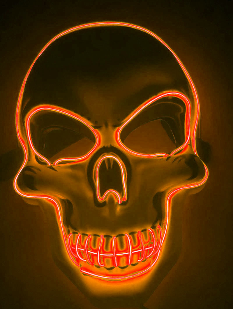 Buy Halloween Skeleton Mask LED Glow Scary Costume Party Wear