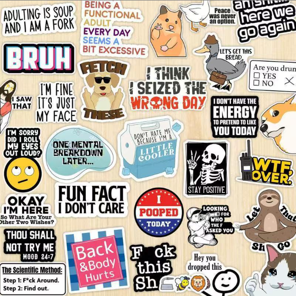 130-Piece Nordic Style Waterproof Graffiti Stickers