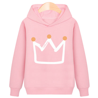 Buy Crown Hooded Plus Velvet Sweatshirt – Stylish Warm Hoodie
