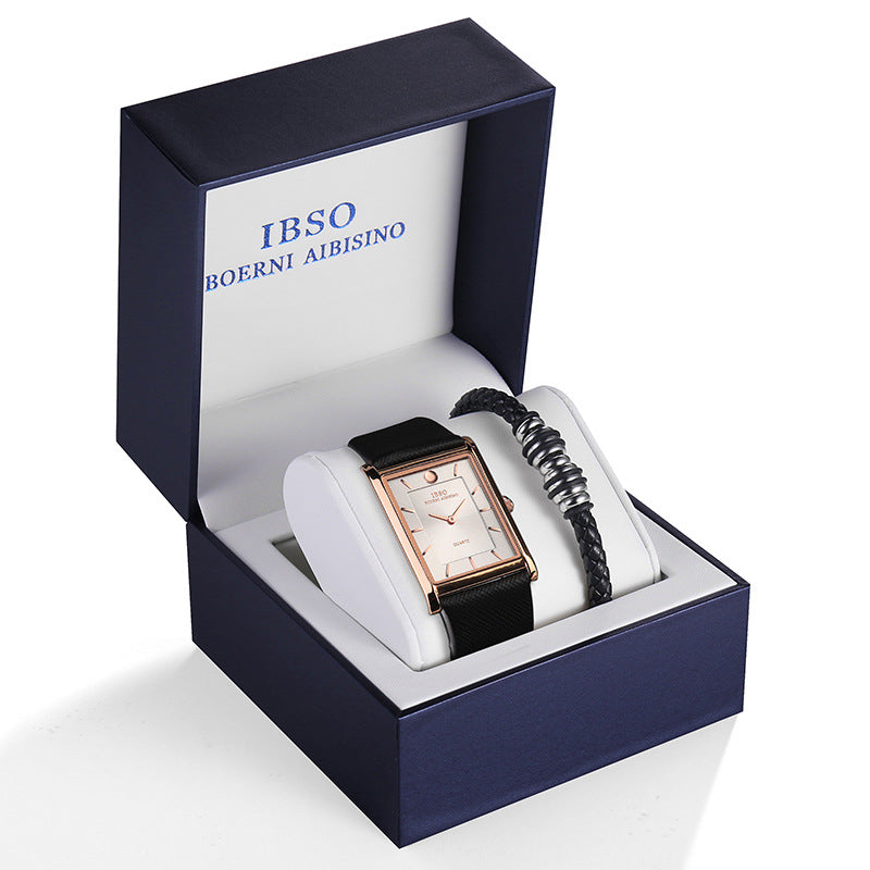 Men’s Creative Quartz Watch Set – Stylish & Modern Design