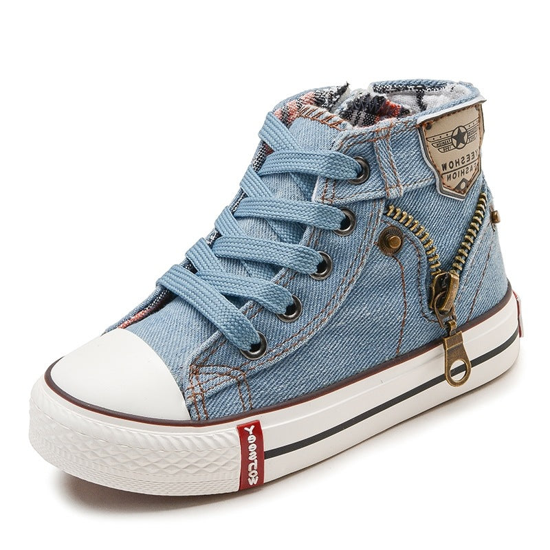 Breathable Denim Sneakers Kids Casual Shoes Boys Girls Sport