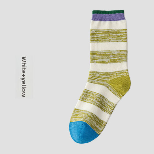 Women's Striped Cotton Antibacterial Long Socks