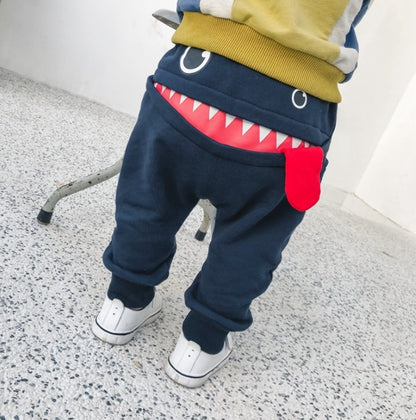 Boys Casual Pants Autumn Cartoon Design Korean Sweatpants