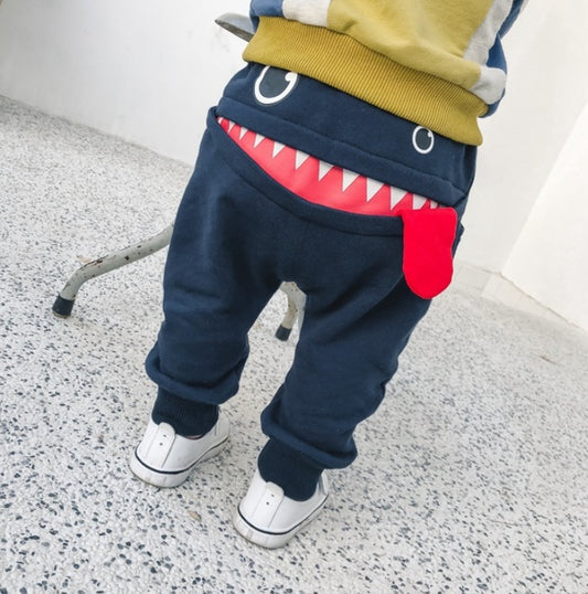 Boys Casual Pants Autumn Cartoon Design Korean Sweatpants