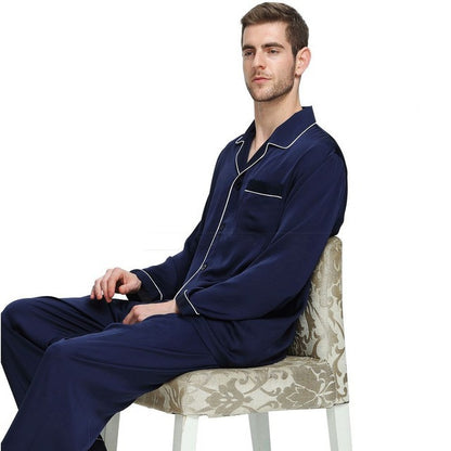 Men's Silk Satin Pajamas Suit for Relaxed Casual Comfort