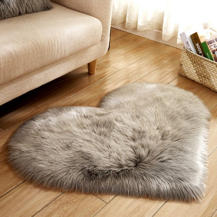 Buy Plush Heart Shaped Carpet – Fluffy Non-Slip Floor & Sofa Mat