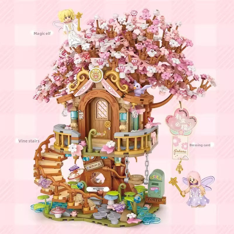 1381 Romantic Pink Cherry Blossom Treehouse