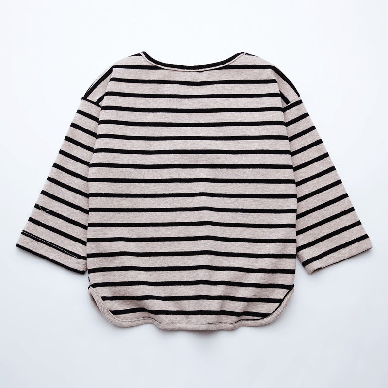 Buy Striped Print Girls T-Shirt – Cotton Long Sleeve Kids Clothes