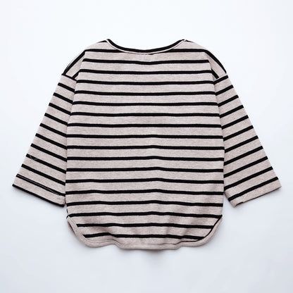 Buy Striped Print Girls T-Shirt – Cotton Long Sleeve Kids Clothes