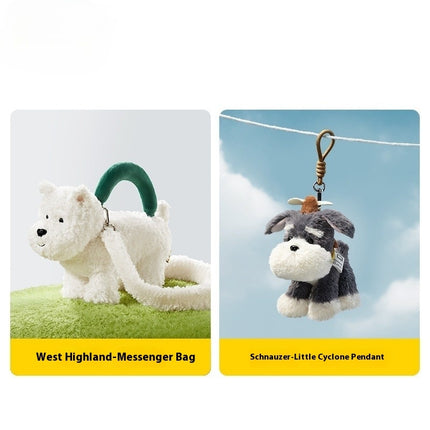 Cute West Highland Puppy Schnauzer Doll Bag Keychain Pendant