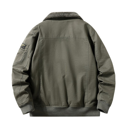 Stylish Winter Fleece-Lined Aviator Jacket – Warm & Trendy