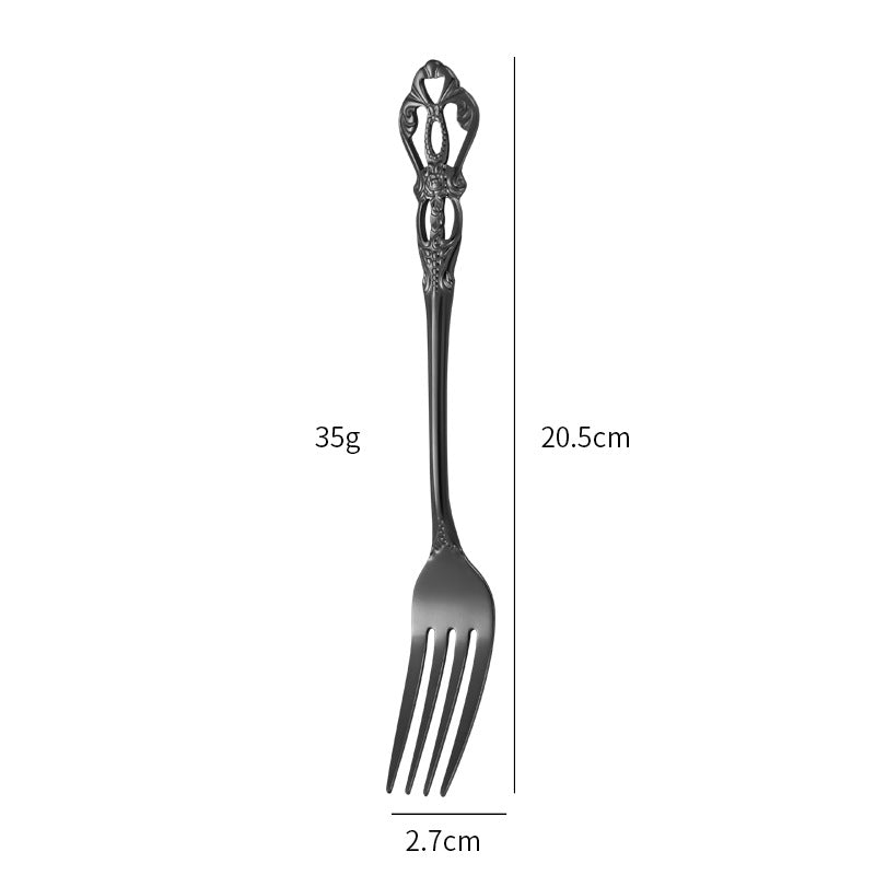 Gold Plated Stainless Steel Spoon Western Dinnerware Set