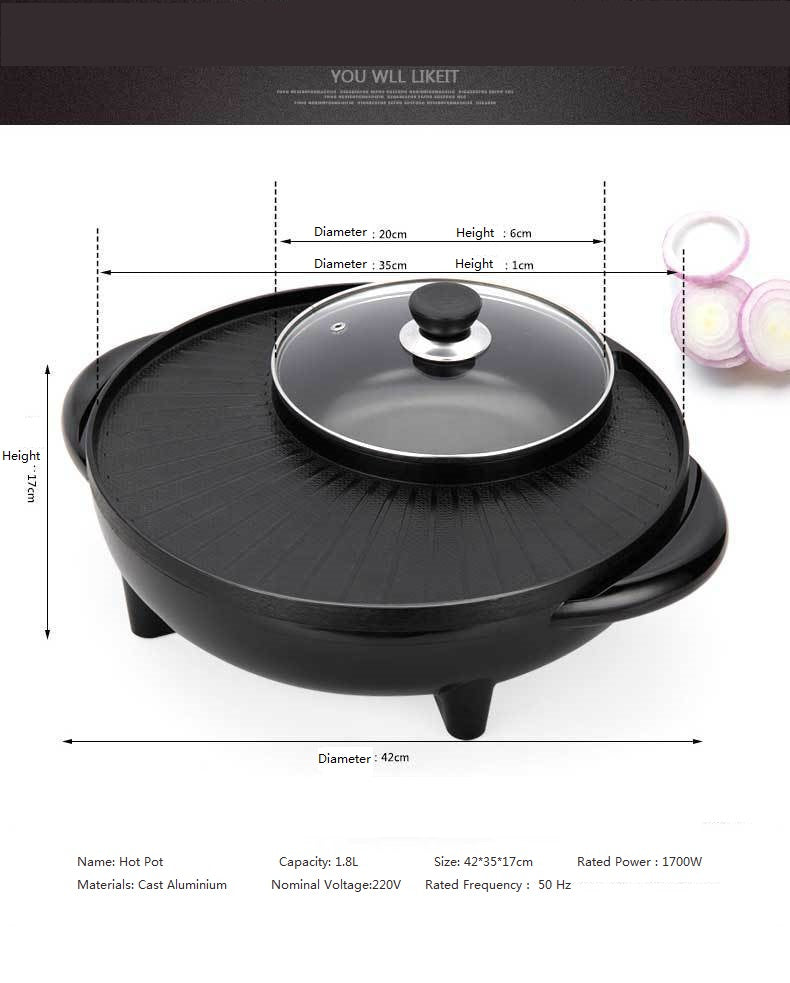 Buy First Electric Hot Pot 1400W Korean Shabu Shabu Cooker